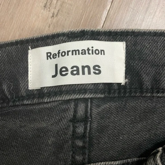Womens Reformation Black High Rise Jeans - Picture 4 of 5